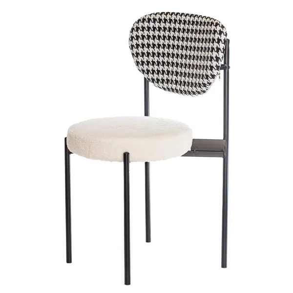 Black mix TEMPO chair with TEDDY seat and PIED-DE-POUL back