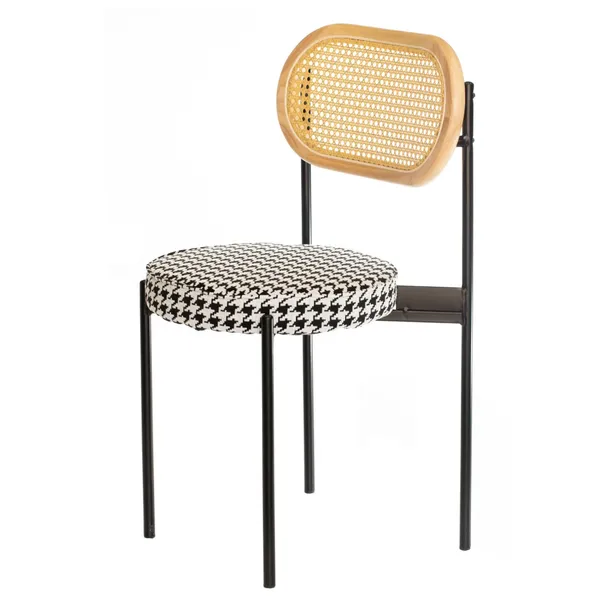 Mix RATTAN TEMPO black chair with PIED-DE-POUL seat