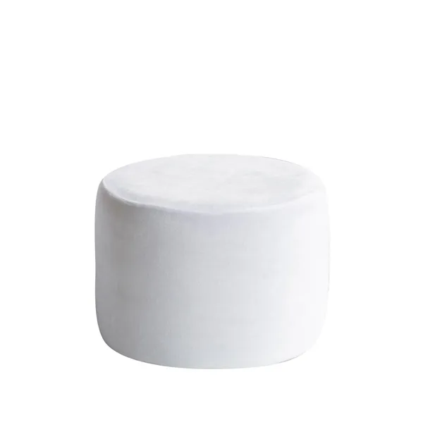 Small round NORMAN pouf, ice white #321