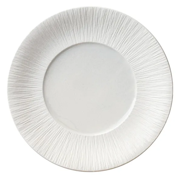 MOFFO frosted white charger plate — fine dining design for exclusive table settings in Dubai.