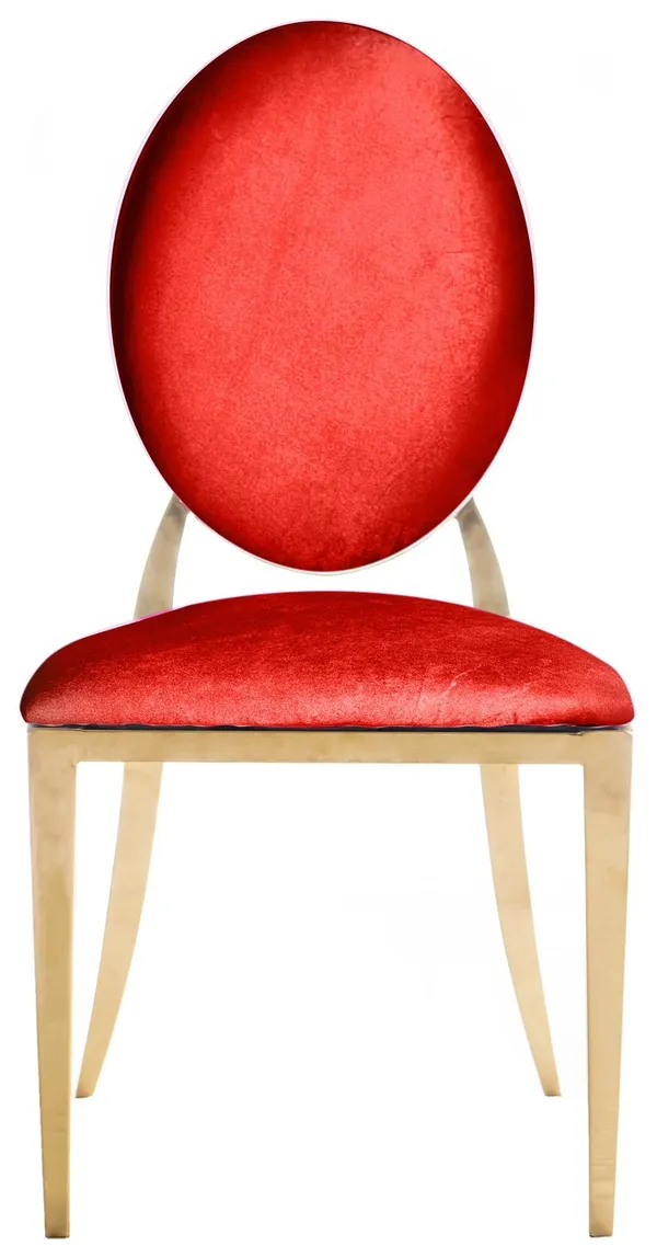 Gold DUPONT velvet chair, red #323