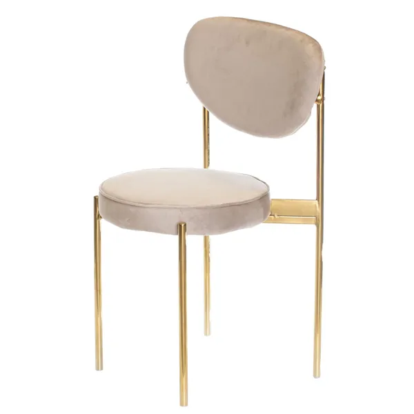 Gold TEMPO chair with BEIGE seat and back