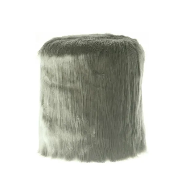 Round NORMAN FUR pouf – medium, green fur #824 