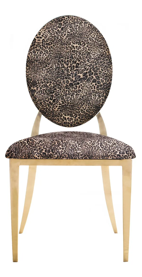 Gold DUPONT velvet chair, leopard print #343