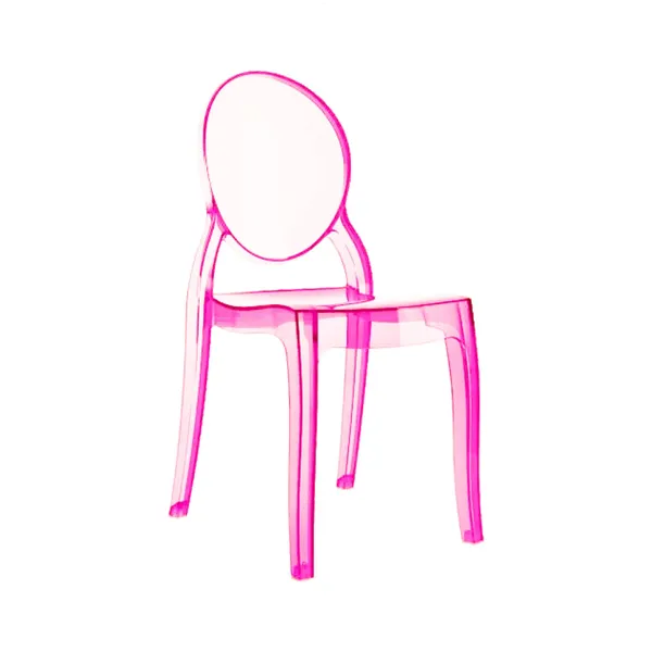 Clear acrylic kids chair (ages 2–6), new 2025, rental.