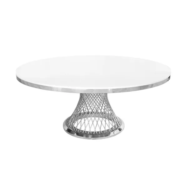 Silver HEROLD table with white top