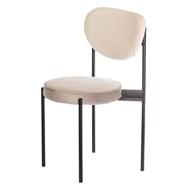 Black mix TEMPO chair with BEIGE seat and TEDDY back