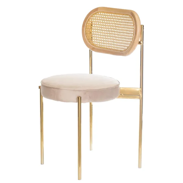 Mix RATTAN TEMPO gold chair with BEIGE seat 