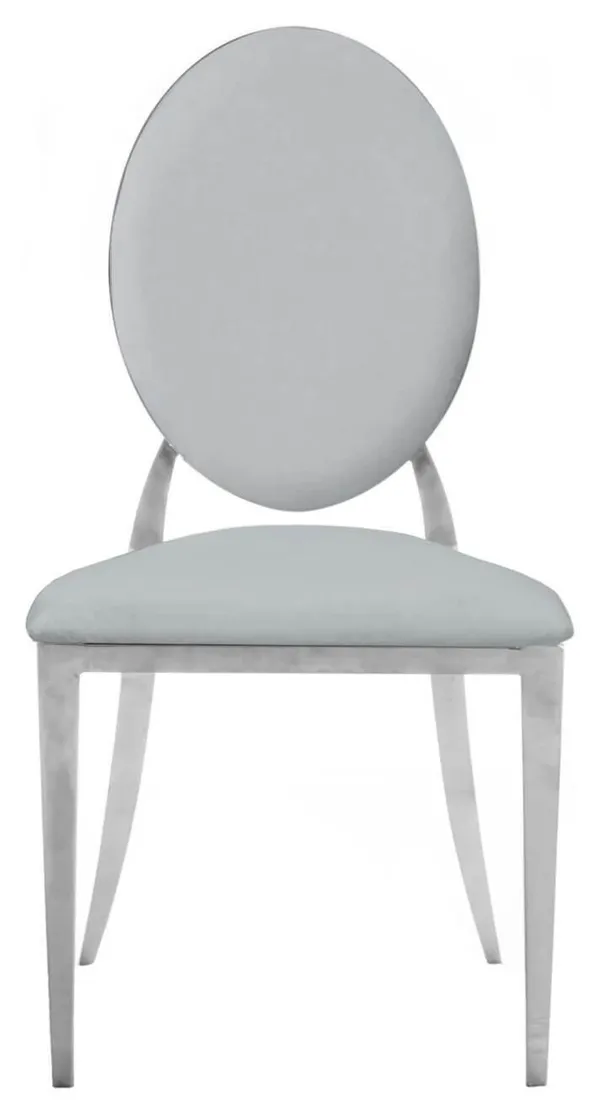 Silver DUPONT velvet chair, grey #436