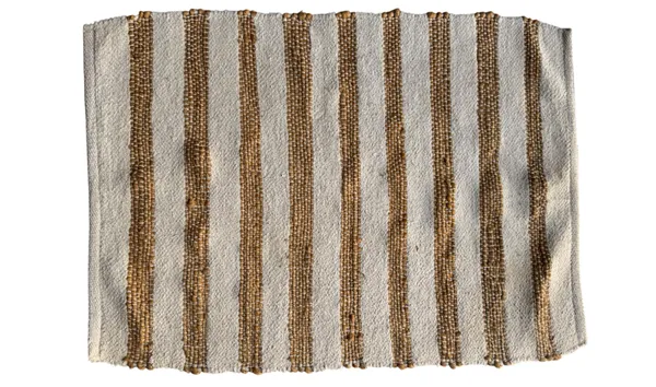 GATEN boho rug — natural beige weave, handcrafted detail, perfect for lounge areas.