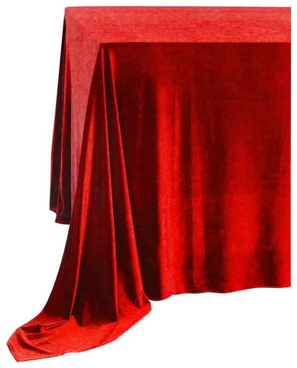 SHINY VELVET rectangular tablecloth ILER in ice red #318