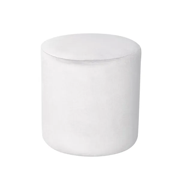 Medium round NORMAN pouf, ice white #321