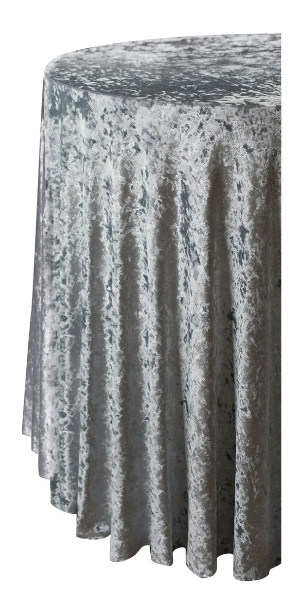 SHINY VELVET ROUND tablecloth HUGO in grey #826