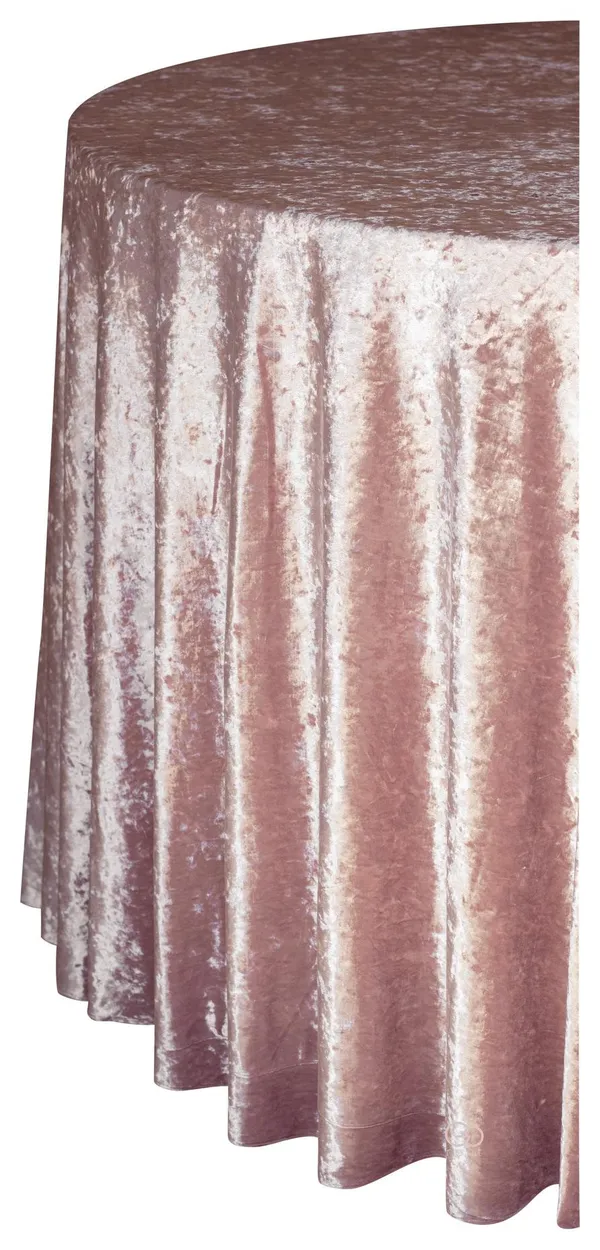 SHINY VELVET ROUND tablecloth HUGO in dusty pink #825