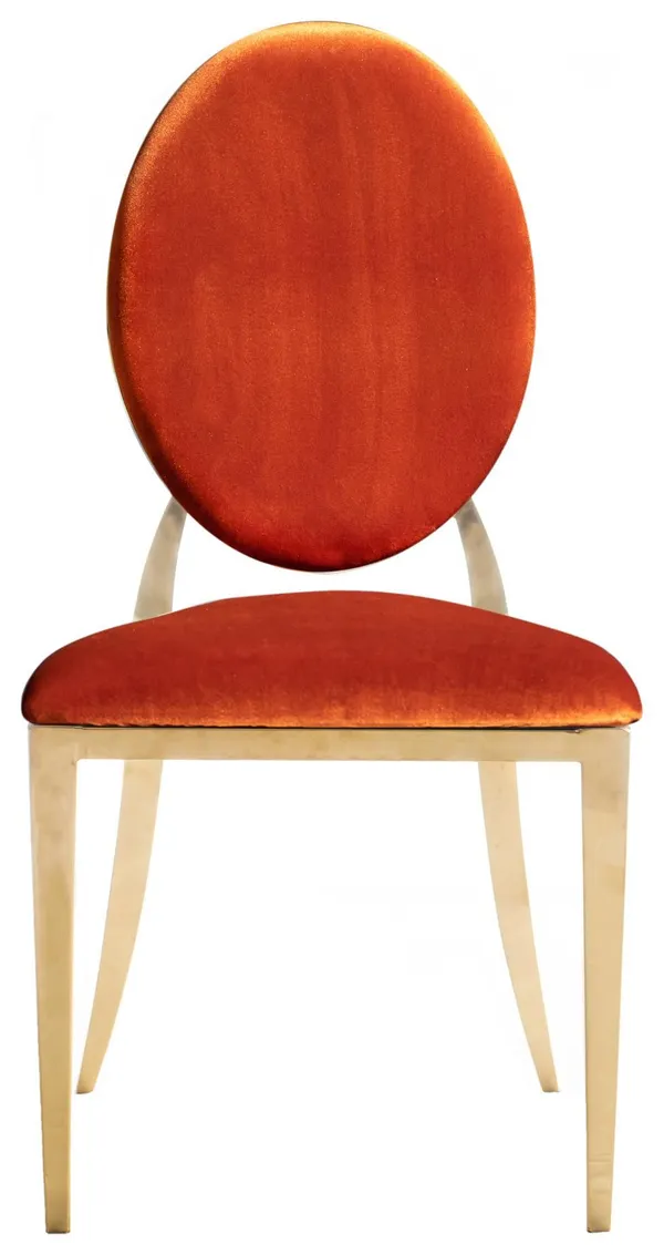 Gold DUPONT velvet chair, pumpkin color #320