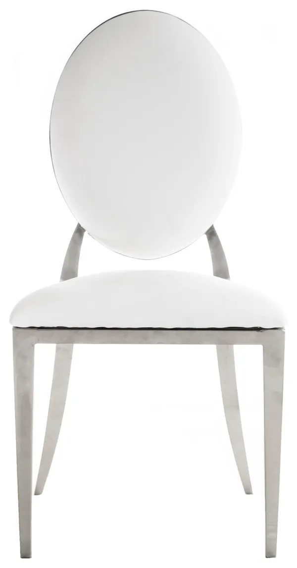 Silver DUPONT velvet chair, white #437