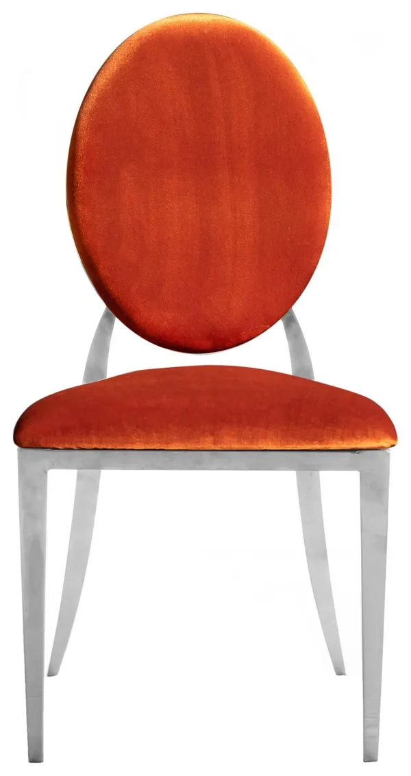 Silver DUPONT velvet chair, pumpkin color #320