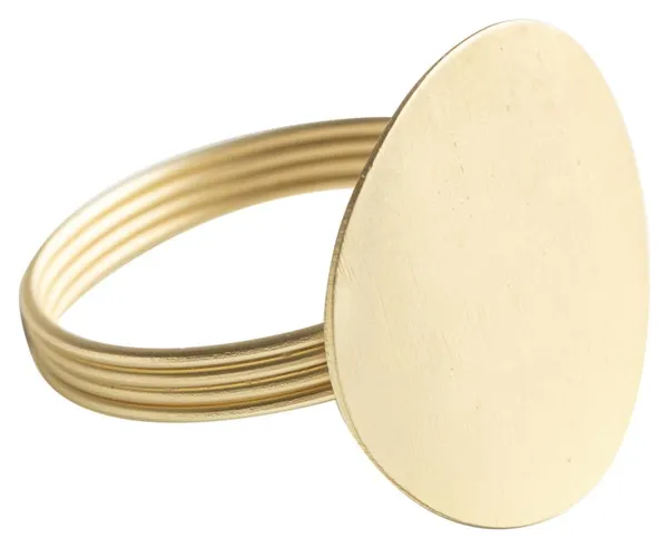 OKADA gold napkin ring — structured geometric design for modern tables.