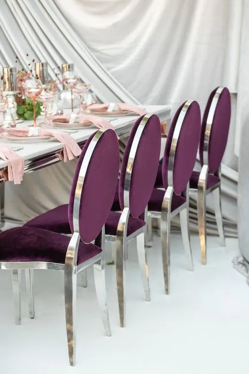 Burgundy Accents at a Rectangular Table