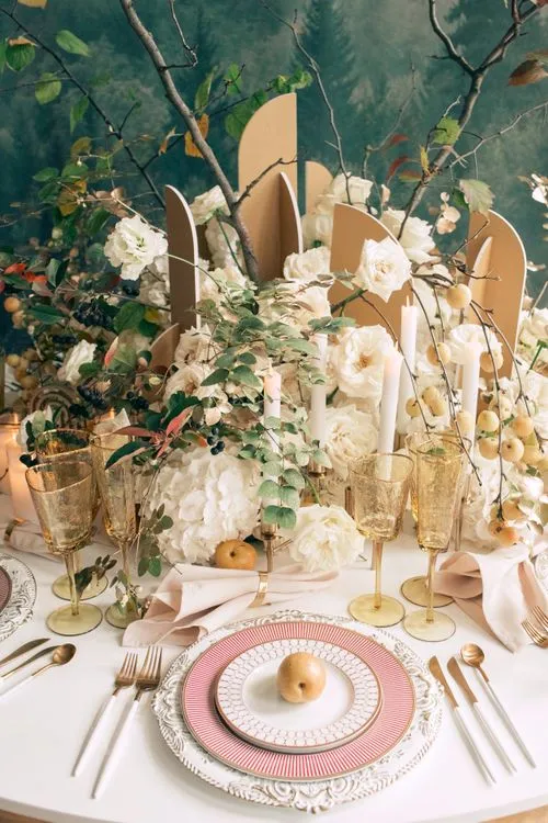 Round Table — Saffron Glow & Pear Accents