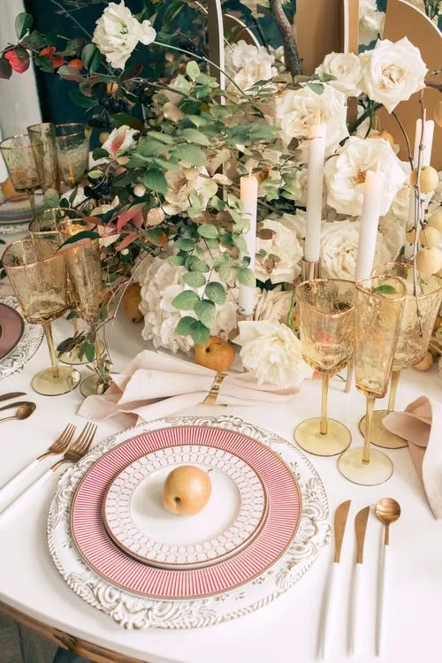 Round Table — Saffron Glow & Pear Accents