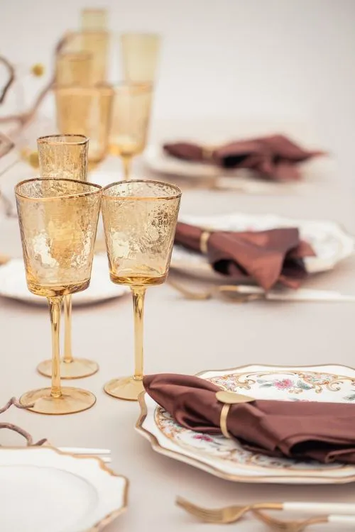 The Rectangular Table in Gold & Chocolate