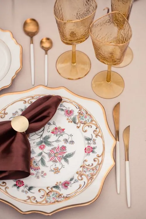 The Rectangular Table in Gold & Chocolate