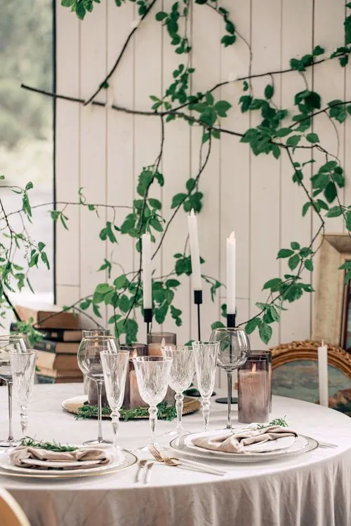 Artist’s Studio Setting — Round Table & Carved Chairs