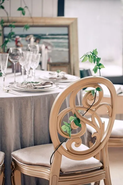 Artist’s Studio Setting — Round Table & Carved Chairs