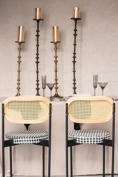 Black white – dining rattan chairs