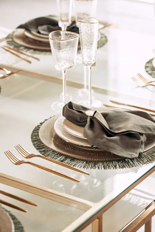 Boho Dinner on Cushions & Poufs — Rectangular Table