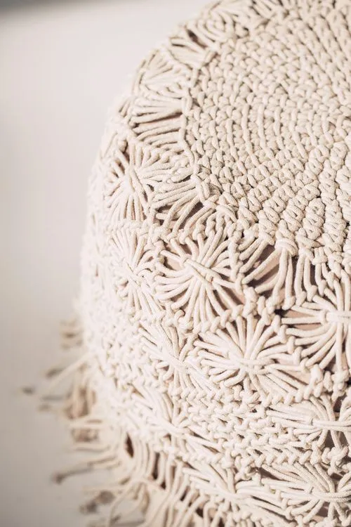 Boho lounge with ottomans