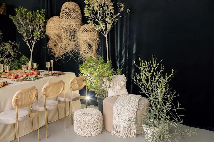 Boho Neutrals with Indian Printed Napkins