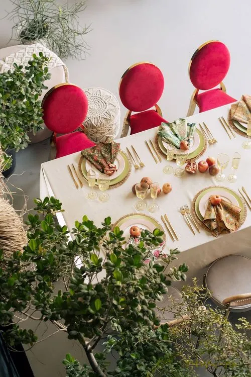 Boho Neutrals with Indian Printed Napkins