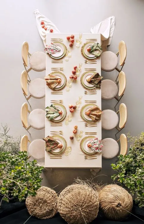 Boho Neutrals with Indian Printed Napkins