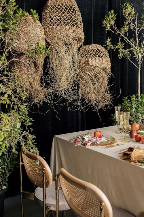 Boho Neutrals with Indian Printed Napkins