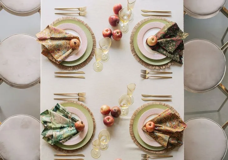 Boho Neutrals with Indian Printed Napkins