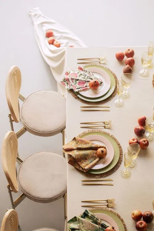 Boho Neutrals with Indian Printed Napkins