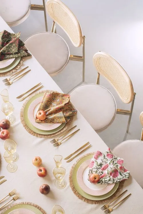 Boho Neutrals with Indian Printed Napkins