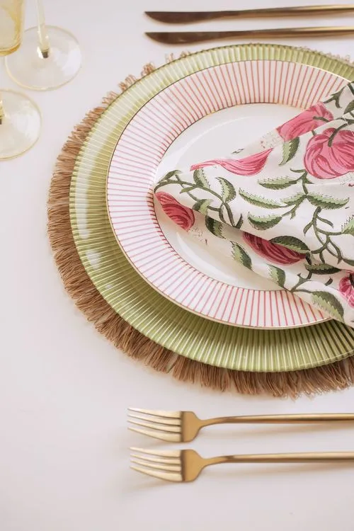 Boho Neutrals with Indian Printed Napkins
