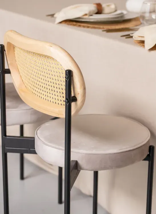 Boho set at a rectangular table