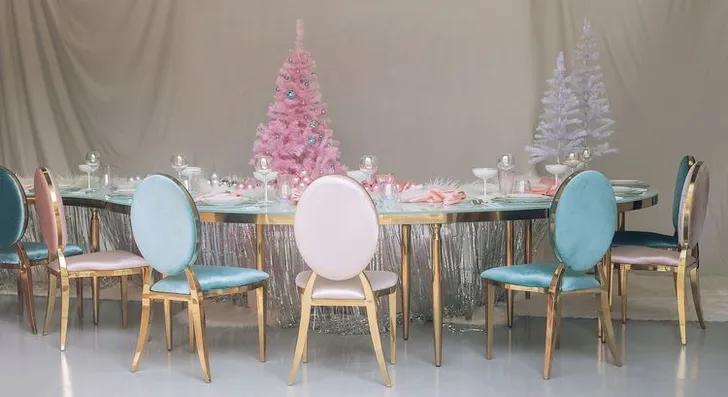 Christmas Caramel Pastels on a Serpentine Table