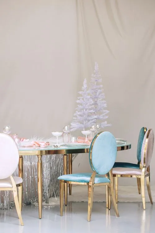 Christmas Caramel Pastels on a Serpentine Table