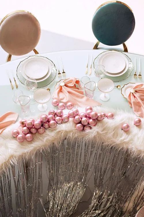 Christmas Caramel Pastels on a Serpentine Table