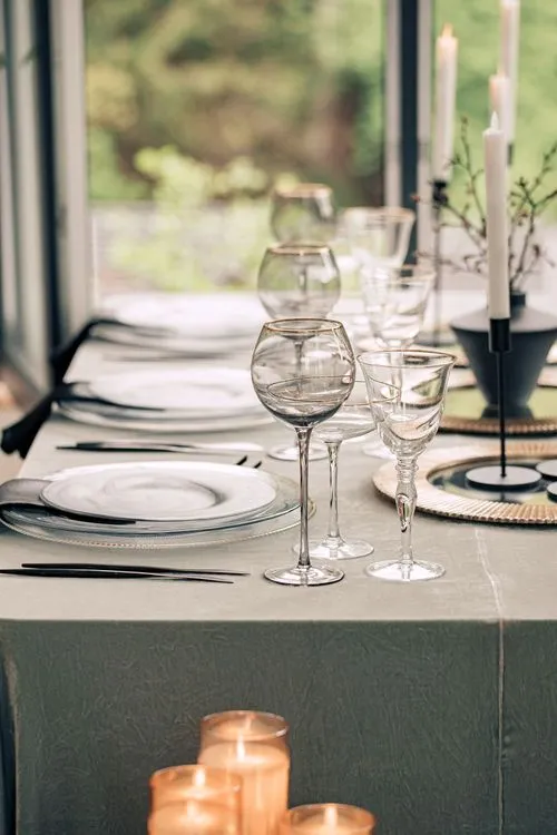 Classic Carved Chairs — Velvet Rectangular Dinner