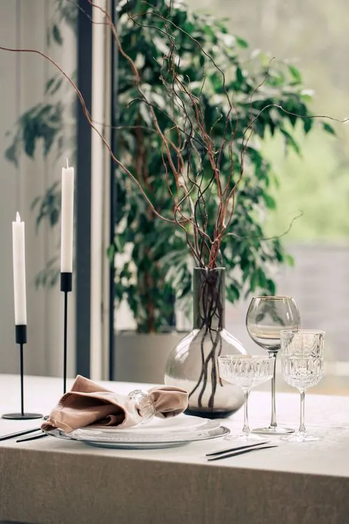 Classic Carved Chairs — Velvet Rectangular Dinner