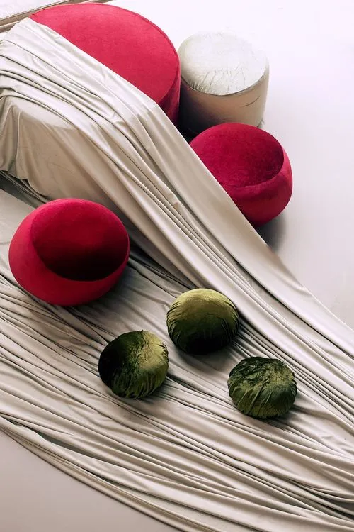 Clean New Year Setting — Drapery, Velvet, Red Bow