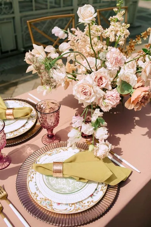 Coffee-Neutral Brunch — Rectangular Garden Setting