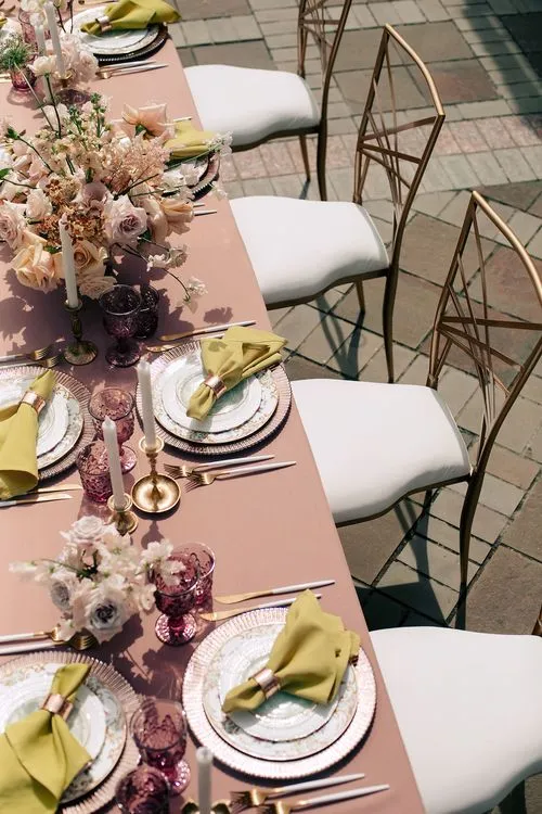 Coffee-Neutral Brunch — Rectangular Garden Setting