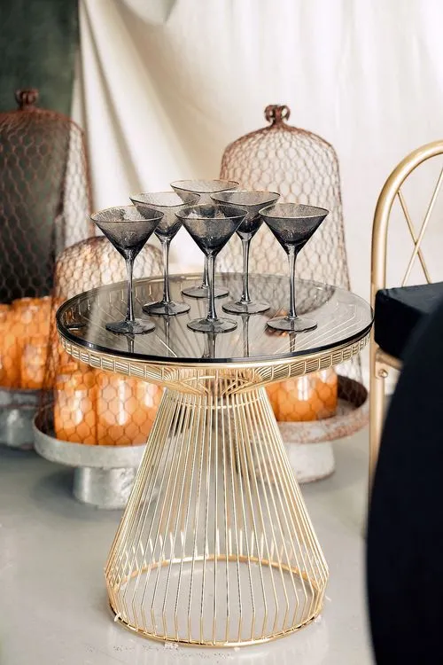 Earthy Safari Round — Lounge Seating & Cocktail Glasses